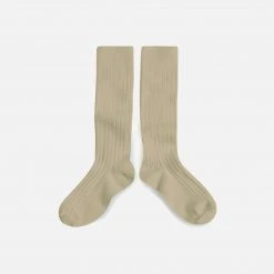Collegien Babies & Kids Cotton Knee Socks - Taupe Cotton & Linen