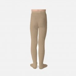 Collegien Babies & Kids Rib Tights - Taupe Cotton & Linen