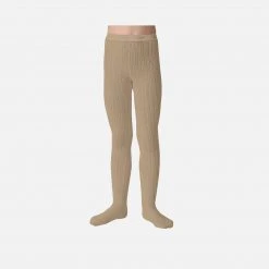 Collegien Babies & Kids Rib Tights - Taupe Cotton & Linen