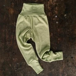 Cosilana Organic Merino Wool/Cotton/Silk Baby Pants - Green Melange Baby Wool