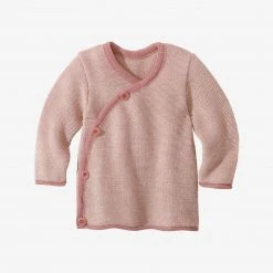 Disana Tops & Sweaters Organic Merino Wool Baby Cardigan - Rose/Natural