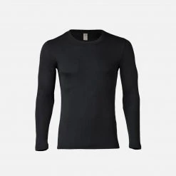 Engel Men's Organic Merino Wool & Silk LS Top - Black