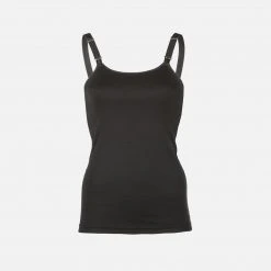 Engel Adults Women's Organic Cotton Maternity Clip Strap Top - Black