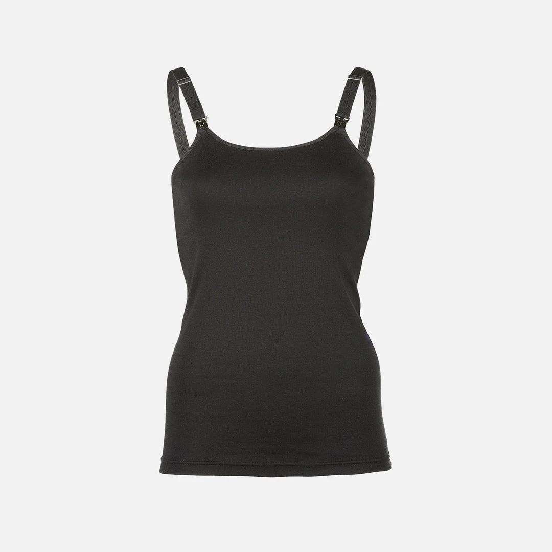 Engel Adults Women's Organic Cotton Maternity Clip Strap Top - Black