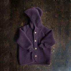 Engel 100% Organic Merino Wool Fleece Jacket - Lilac Melange Baby Wool