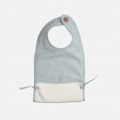 Fabelab Organic Cotton Muslin/Terry Feeding Bib - Foggy Blue Home & Baby Care