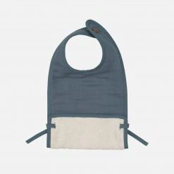 Fabelab Organic Cotton Muslin/Terry Feeding Bib - Blue Spruce