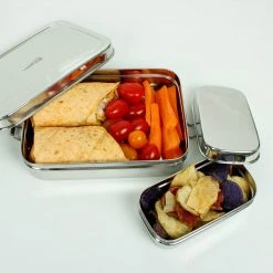 A Slice Of Green Stainless Steel Large Rectangle Lunch Box With Mini Home & Baby Care