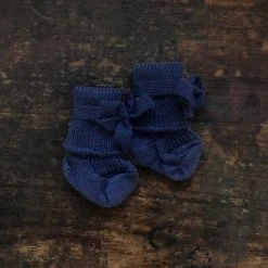 Hirsch Natur Organic Wool Newborn Socks - Navy Baby Wool