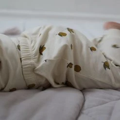 Konges Sløjd Organic Cotton Newborn Leggings - Lemon Print Cotton & Linen