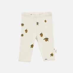 Konges Sløjd Organic Cotton Newborn Leggings - Lemon Print Cotton & Linen