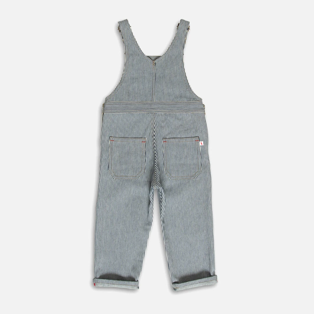 Monty & Co Cotton Porter Dungaree - Indigo Stripe Cotton & Linen