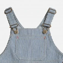 Monty & Co Cotton Porter Dungaree - Indigo Stripe Cotton & Linen