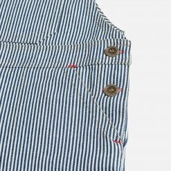 Monty & Co Cotton Porter Dungaree - Indigo Stripe Cotton & Linen