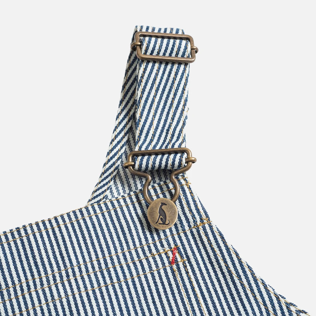 Monty & Co Cotton Porter Dungaree - Indigo Stripe Cotton & Linen