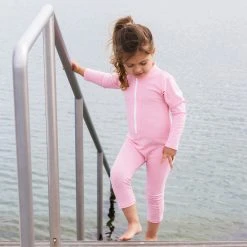 Petit Crabe Lou Star UV LS Swim Bodysuit - Rose Swimwear