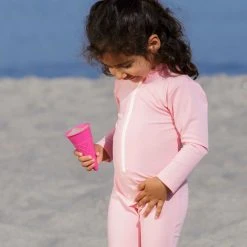 Petit Crabe Lou Star UV LS Swim Bodysuit - Rose Swimwear