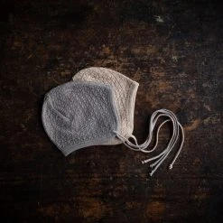 Selana Baby Wool Silk Textured Bonnet - Caramel