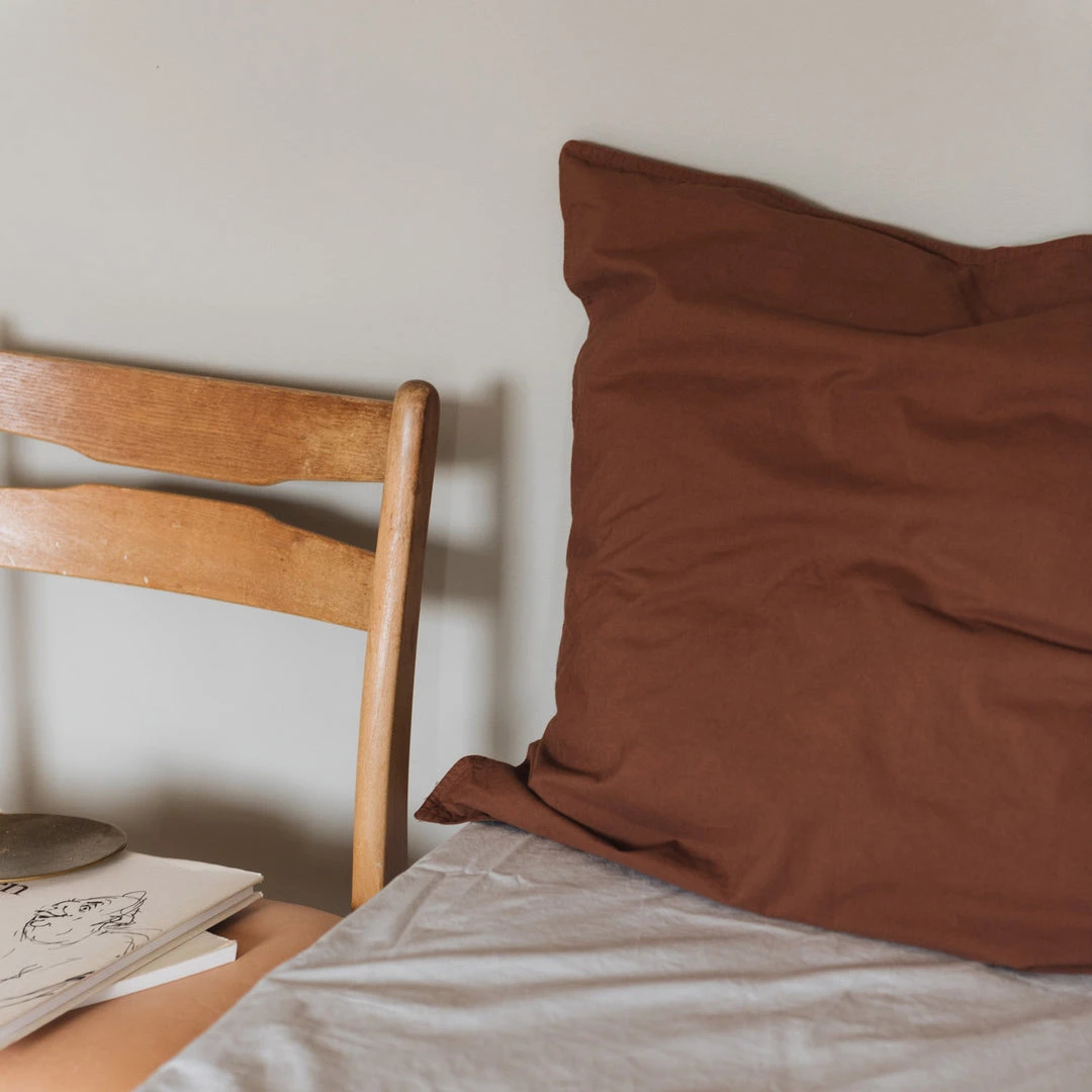 Studio Feder Organic Cotton Duvet & Pillow Cover - Mocha - Junior Size