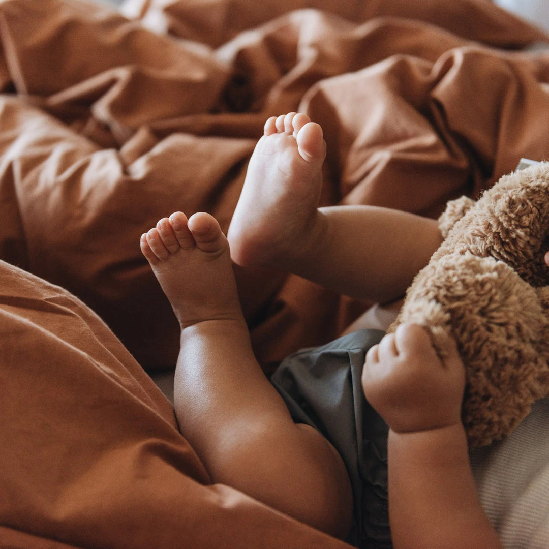 Studio Feder Organic Cotton Duvet & Pillow Cover - Caramel - Junior Size Home & Baby Care