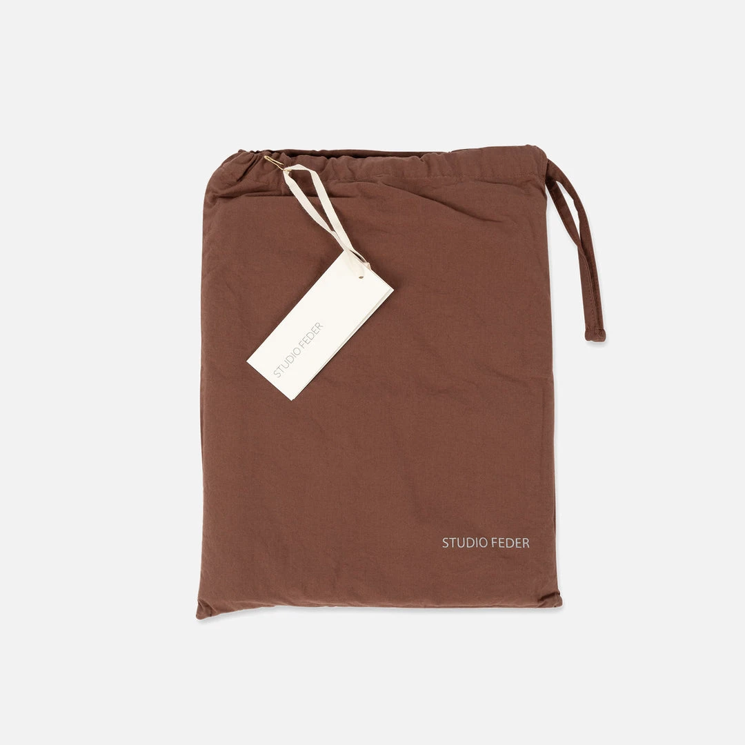 Studio Feder Organic Cotton Duvet & Pillow Cover - Mocha - Junior Size