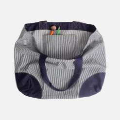 Yarmouth Oilskins Cotton Shopper Bag - Navy Stripe Adults