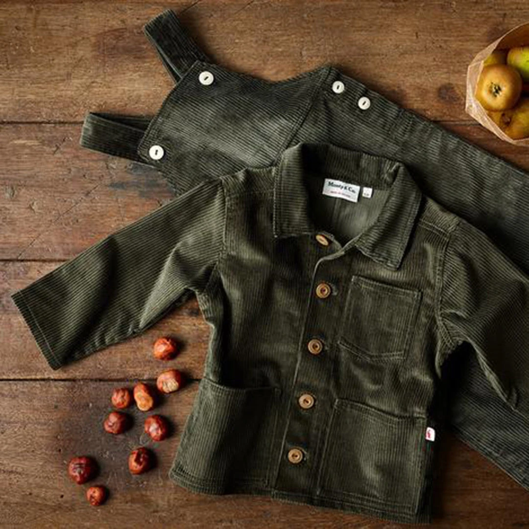 Monty & Co Cotton Corduroy Foundry Jacket - Olive Cotton & Linen
