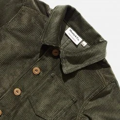 Monty & Co Cotton Corduroy Foundry Jacket - Olive Cotton & Linen