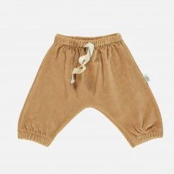 Poudre Organic Organic Cotton Velour Cannelle Pants - Indian Tan Cotton & Linen