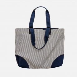 Yarmouth Oilskins Cotton Shopper Bag - Navy Stripe Adults