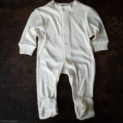 Alkena Organic Bourette Silk Romper - Natural White Baby Wool