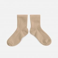 Collegien Adult's Cotton Short Socks - Taupe Adults
