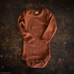 SISKIN By Engel Baby Wool Exclusive Organic Merino Wool & Silk Baby Body - Deep Rust