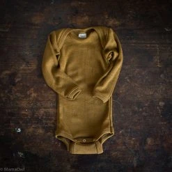 SISKIN By Engel Exclusive Organic Merino Wool & Silk Baby Body - Deep Ochre Baby Wool