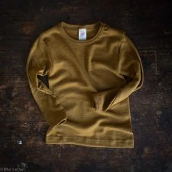 SISKIN By Engel Exclusive Organic Merino Wool & Silk LS Top - Deep Ochre Kids Wool