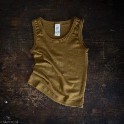 SISKIN By Engel Exclusive Organic Merino Wool & Silk Sleeveless Top - Deep Ochre Kids Wool