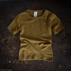 SISKIN By Engel Kids Wool Exclusive Organic Merino Wool & Silk SS Top - Deep Ochre
