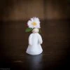 Fairies Toys Handmade Wool Fairy With Flower Headdress - Common Daisy - White