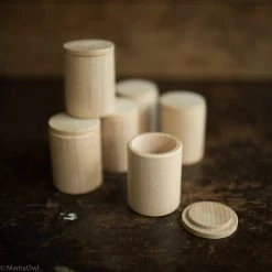 Grapat Toys Wooden Natural Cups With Covers - 6 Pieces