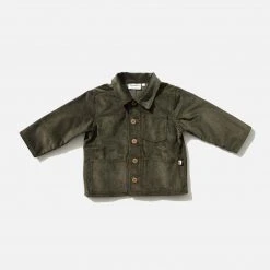 Monty & Co Cotton Corduroy Foundry Jacket - Olive Cotton & Linen