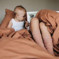 Studio Feder Organic Cotton Duvet & Pillow Cover - Caramel - Junior Size Home & Baby Care