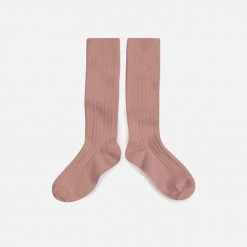 Collegien Cotton & Linen Babies & Kids Cotton Knee Socks - Rosewood