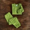 Cosilana Organic Merino Wool Terry Pyjama Set - Green Kids Wool