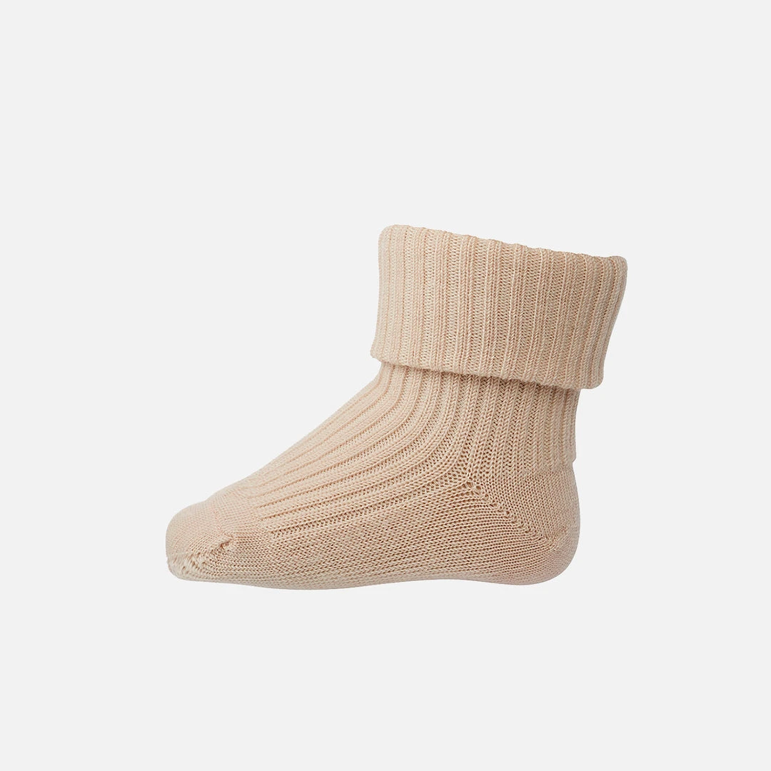 MP Baby Wool Wool Rib Ankle Socks - Light Rose