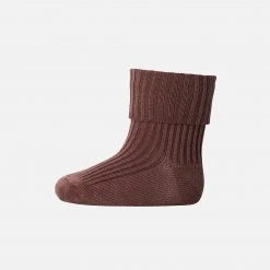 MP Wool Rib Ankle Socks - Brown Sienna