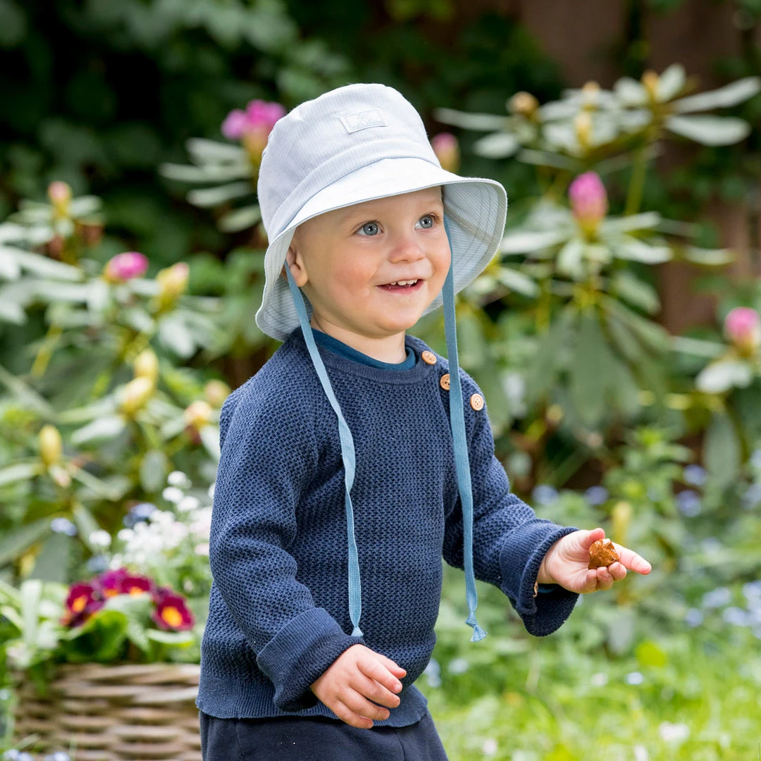 Pickapooh Organic Cotton Bucket Hat - Cloud Stripes