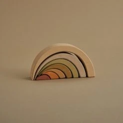 Raduga Grëz Toys Handmade Wooden Asymetric Rainbow Stacker