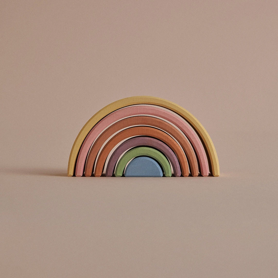 Raduga Grëz Handmade Wooden Arch Stacker - Pastel Toys