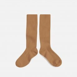 Collegien Babies & Kids Cotton Knee Socks - Caramel Cotton & Linen