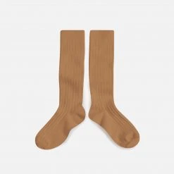 Collegien Adult's Cotton Knee Socks - Caramel